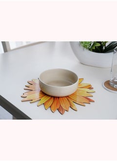 Buy Sunflower Placemat Yellow Dia 30cm in UAE