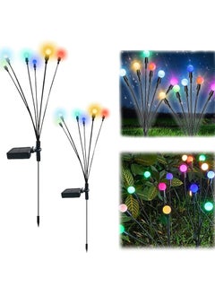 Buy 2 Pack 6 LED Solar Powered Firefly Lights Outdoor Waterproof in UAE