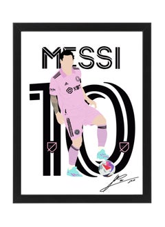 Buy Lionel Messi Inter Miami Digital Painting Art Autographed Poster with Frame 30x40cm in UAE