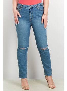 اشتري Women Vintage Skinny Ripped Jeans, Blue في السعودية