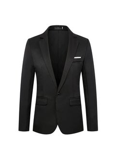 Buy Mens Suit Jacket Business Casual Professional Formal Suit Flip Slim Wedding Dress One Piece Suit Jacket for MenBlack Black in Saudi Arabia