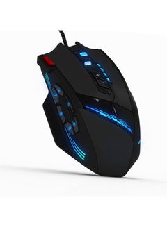 Buy C-12 Wired USB Optical Gaming Mouse 12 Programmable Buttons Computer Game Mice 4 Adjustable DPI 7 LED Lights for Game Players in Saudi Arabia