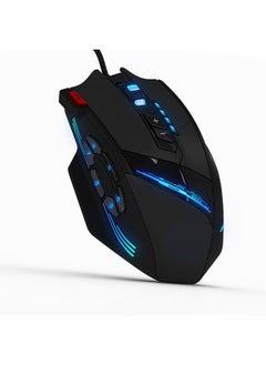 Buy C-12 Wired USB Optical Gaming Mouse 12 Programmable Buttons Computer Game Mice 4 Adjustable DPI 7 LED Lights for Game Players in Saudi Arabia