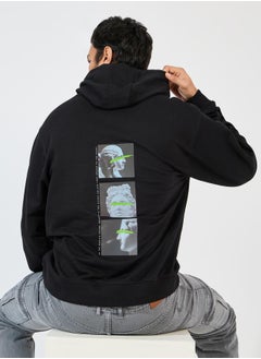 Buy Photo Back Print Relaxed Fit Hoodie in Saudi Arabia