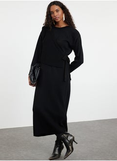 اشتري Black Knitwear Cardigan Dress Bottom-Top Set TCTAW25US00000 في مصر