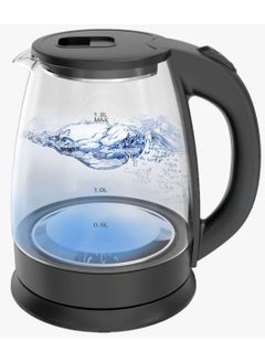 Buy Glass Electric Kettle With A Capacity Of 1.8 Liters And A Power Of 1500 Watts Fast Boiling Black Color- From Denx in Saudi Arabia