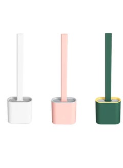Buy Silicone toilet brush with holder 3 Pieces Multicolor in Egypt