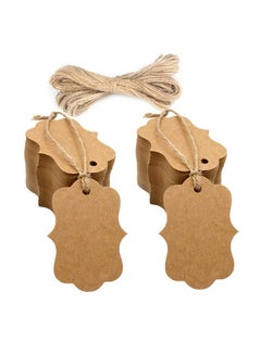Buy Gift Tags100 Pcs Kraft Paper Gift Tags With Stringprice Tagsgift Bag Tags2.75" X 1.97" Blank Tags Gift Wrap Tags For Baby Showerwedding Party Favor (Brown) in Saudi Arabia