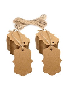 اشتري Gift Tags100 Pcs Kraft Paper Gift Tags With Stringprice Tagsgift Bag Tags2.75" X 1.97" Blank Tags Gift Wrap Tags For Baby Showerwedding Party Favor (Brown) في الامارات