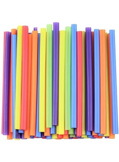 Buy Mixed Color Plastic Straw 12mm Colorful Disposable Plastic Straws Wide-mouthed Large Straw Wide Straws for Milkshake and Smoothie - Pack Of 500 Pieces. in UAE