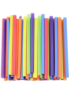 Buy Mixed Color Plastic Straw 12mm Colorful Disposable Plastic Straws Wide-mouthed Large Straw Wide Straws for Milkshake and Smoothie - Pack Of 500 Pieces. in UAE