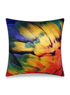 اشتري Colorful Velvet Cushion Cover Macaw Bird Feathers Decorative Pillowcase Modern Home Decor Throw Pillow for Sofa Chair 45x45 cm في الامارات