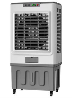 Buy 60L Desert Air Cooler Equipped with Ice Box Technology, 3 Wind Speed| Left, Right, Up and Down Swing, Ideal for Home and Office| White and Grey 250W RE-711 in Saudi Arabia