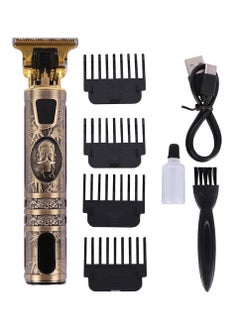 Buy Upgraded Hair Trimmer Beard Clippers For Men Professional USB Electric T Blade Gold Trimmers Pro Li Cordless Outliner Zero Gaped Rechargeable Retro Trimmer LED Display in UAE