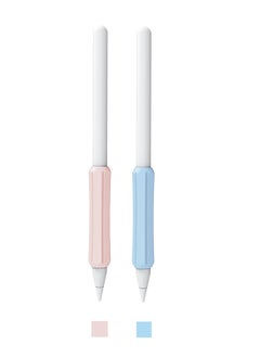 اشتري Silicone Grip Holder (2 Pack) for Apple Pencil 2nd Gen /1st Anti-Slip Skin Sleeve Compatible with Magnetic Charging and Double Tap(Pink & Light Blue) في الامارات