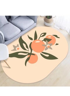 Buy LESTER Water Absorbent Non-Slip Bathroom Mat, Quick Drying Bathroom Carpet, Non-slip Entrance Doormat Diatom Leather Floor Mats, Home Decor Set Mat Oval Shape Modern Design Peach 50x80cm in Egypt