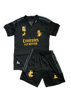 Buy Boys' football kit, imported from high-quality materials, T-shirt and shorts, black in Egypt