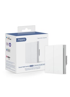 اشتري AQARA H1 Smart Wall Switch (No Neutral, Double Rocker) Zigbee 3.0, Compatible with Apple HomeKit-White في الامارات