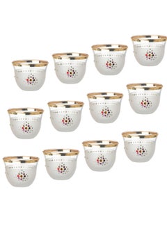 Buy A set of 12 Turkish-made Arabic coffee cups with elegant and unique designs in Saudi Arabia