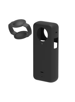 Buy Compatible Case for Insta360 One X3 | Silicone Carrying Case with Guards Lens Cover Cap | Anti-drop Protective Accessories Cover for Insta360 X3 Action Camera Accessories- Black in UAE