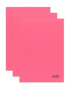 Buy 3-Piece A4 Size Stapled Notebook Single Lined Ruling Pink Paper Cover in UAE