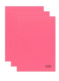 Buy 3-Piece A4 Size Stapled Notebook Single Lined Ruling Pink Paper Cover in UAE