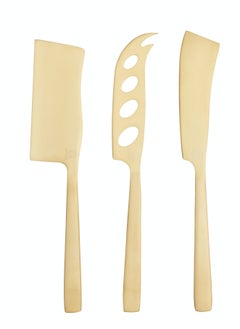 Buy Set of 3 Brass-Colored Cheese Knives in UAE