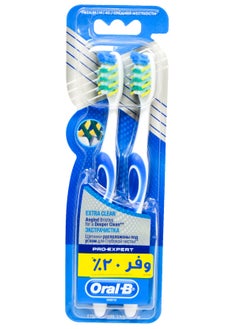 Buy Oral-B Pro-Expert Extra Clean, Medium Manual Toothbrush With Angled Bristles, 2 Count in Egypt