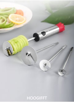 Buy Stainless Steel Vegetable Drill Fruit Corer, Veggie Spiralizer, Twister Set Ergonomic Handle With 4 Sizes for Coring and Hollowing out Zucchini, Potatoes, Carrot in Saudi Arabia