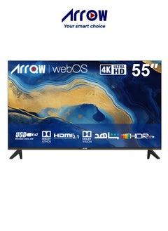 Buy 55 Inch 4K Smart LED TV, webOS 2.0, UHD 3840x2160 Resolution, 16:9 Aspect Ratio, 1.5GB RAM, 8GB ROM, Dolby Atmos, DTS Premium Sound, Bluetooth Audio, HDR10+, 3 HDMI & 2 USB Ports, Hand-Free Voice Control, WiFi | Model Name: RO-55LPW in Saudi Arabia