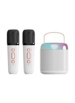 اشتري Mini Bluetooth Speaker KTV Microphone Set Y2 white double wheat version في الامارات