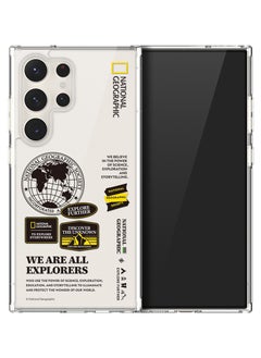 Buy National Geographic Crystal Clear Wappen Case V2 for Samsung Galaxy S24 Ultra with World Seal Logo - Transparent in UAE