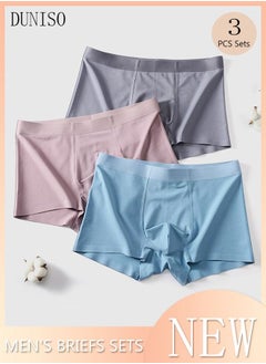 اشتري 3 Pack Mens Briefs Set Cotton Underwear for Men Breathable and Comfortable Underpants with High Elastic Waistband Boxer Briefs for Teenager Multi-Colors Available Briefs في السعودية