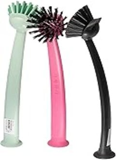 Buy IKEA RINNIG Dish Brush - Set of 3 (Dark Grey/Pink/Green) in Egypt