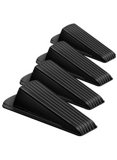 اشتري 4 Pack Door Stoppers for Bottom of Door on Floor, Rubber Door Stop Wedge, Sturdy Stackable Door Stops for Home Office, Stackable on Multi Floor Carpet and Wood في السعودية