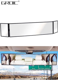 Buy Universal Car Interior Rear View Mirror,360 Degree Rotation Mirror Wide Angle Anti-Glare Curved Panoramic Rearview Mirror Eliminate Blind Spots in UAE