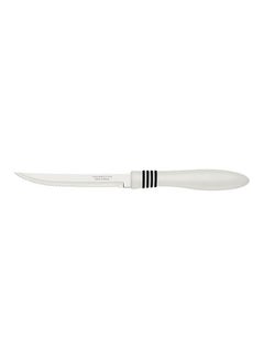 Buy Tramontina Cor&Cor 2 Pieces Steak Knife Set with Stainless Steel Blade and White Polypropylene Handle in UAE