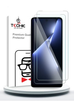 اشتري 2 Pieces HD Tempered Glass Screen Protector for Tecno Pova 5 Pro - Anti Reflection Anti Bubbles 9H Hardness 0.33 mm Rounded Edges Easy Installation في السعودية