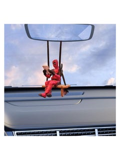 Buy Funny Anime Car mirror hanging accessories Car Pendant Reading Deadpool Ornaments Auto Rearview Mirror Decoration Car Accessories Christmas Gifts Car Interior Decor in Saudi Arabia