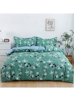 Buy 4-Piece Single Size Duvet Cover Set|1 Duvet Cover + 1 Fitted Sheet + 2 Pillow Cases|Microfibre|GUMBO in UAE