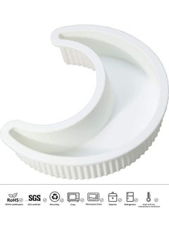 Buy Moon Shape Silicone Cake Mold White 9.05x7x2.08inch in UAE