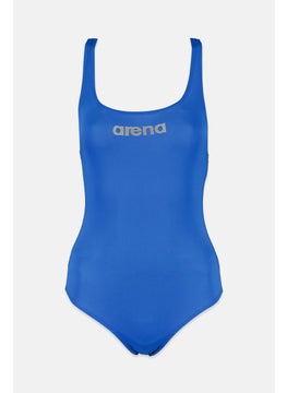 اشتري Women Sleeveless Brand Logo One Piece, Blue في السعودية