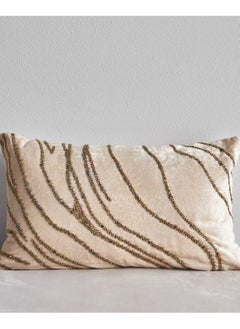 Buy Sama Glorious Print Beaded Filled Cushion 30x50 cm in Saudi Arabia