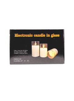 Buy 3 Pieces Led Candle Set With Controller in UAE