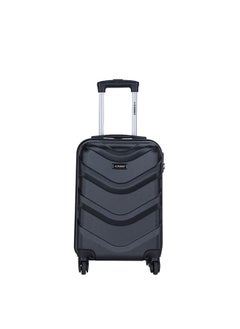 Buy Single Hardside Spinner ABS Trolley Luggage With Number Lock Dark Black 20 Inches in Saudi Arabia