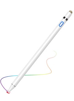 Buy Stylus Pen with  2 in 1 Rechargeable iPad Pencil fit Apple 2021 iPad Mini 6th Generation, iPad 10th/9/8th Gen 2021 iPad Pro 11/12.9 Inch (2018-2022),iPad Air 4th, iPad 6/7th, White in UAE