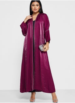 Buy Contrast Trim Detail Abaya With Sheila in Saudi Arabia