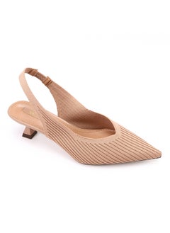 Buy Ribbed Pointed Toecap Shape Slip On Pumps in Egypt