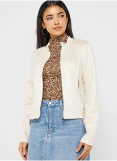 Buy Zip Through Pu Jacket in Saudi Arabia