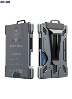 Buy 1pc Simple Aluminum Alloy Card Holder, Can Hold Up To 15 Cards, Credit Card Metal Wallet, Bank Card License Wallet, Office Work Badge Holder in Saudi Arabia